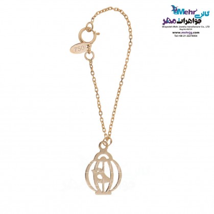 Gold Watch Pendant - Bird and Cage Design-MW0248